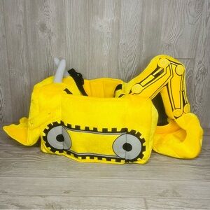 Kids tractor / excavator costume wearable style with scoop / bucket cloth plush